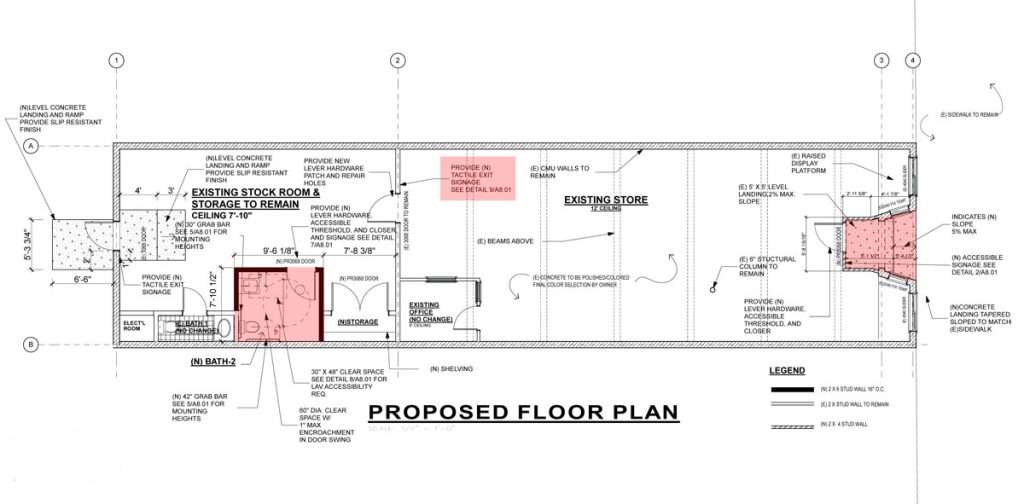 This is an in detailed proposed site plan with ada markings.